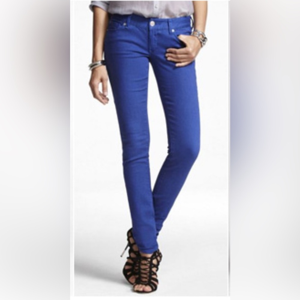 Express Cobalt Blue Zelda Slim Fit Low Rise Skinny Jean Leggings